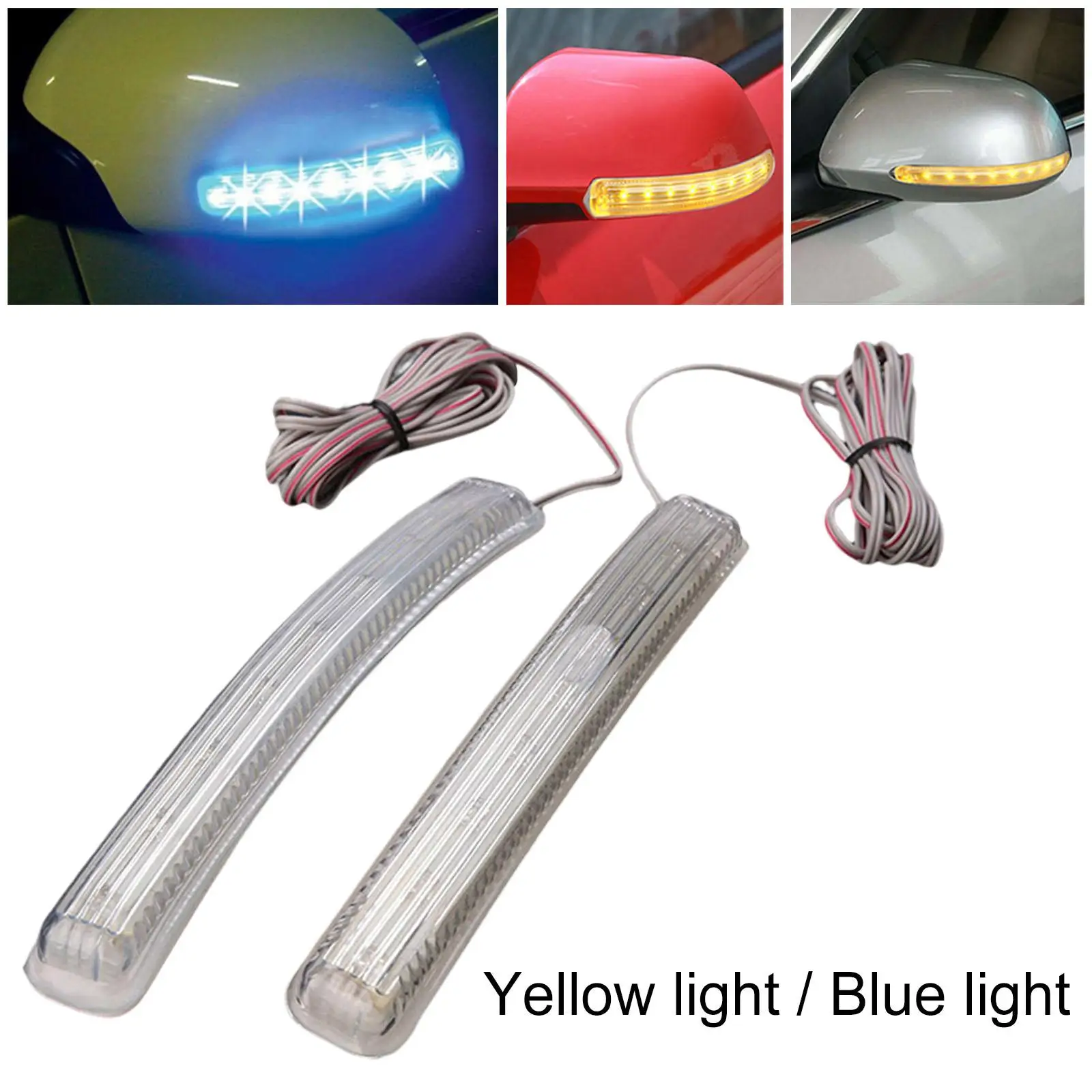 Flexible 9LED Turn Signal Light Auto Rearview Mirror Marker Lamp Soft Glue Waterproof for All Car Types