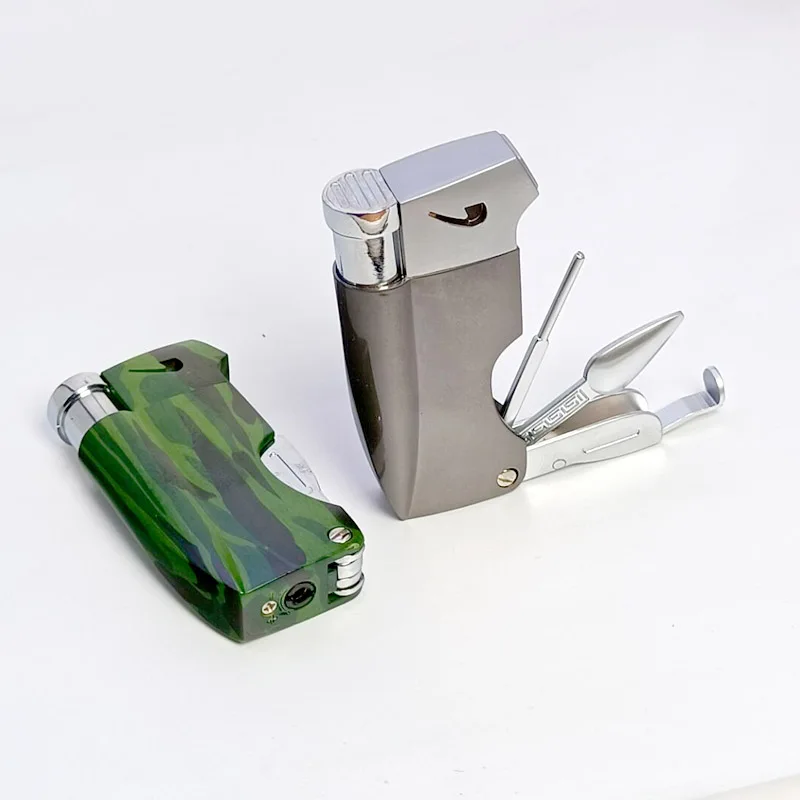 New Torch Turbo Pipe Lighter Butane Gas Tobacco Cigar Lighters Folding Pipe Tool Fire Windproof Multifunction Lighter