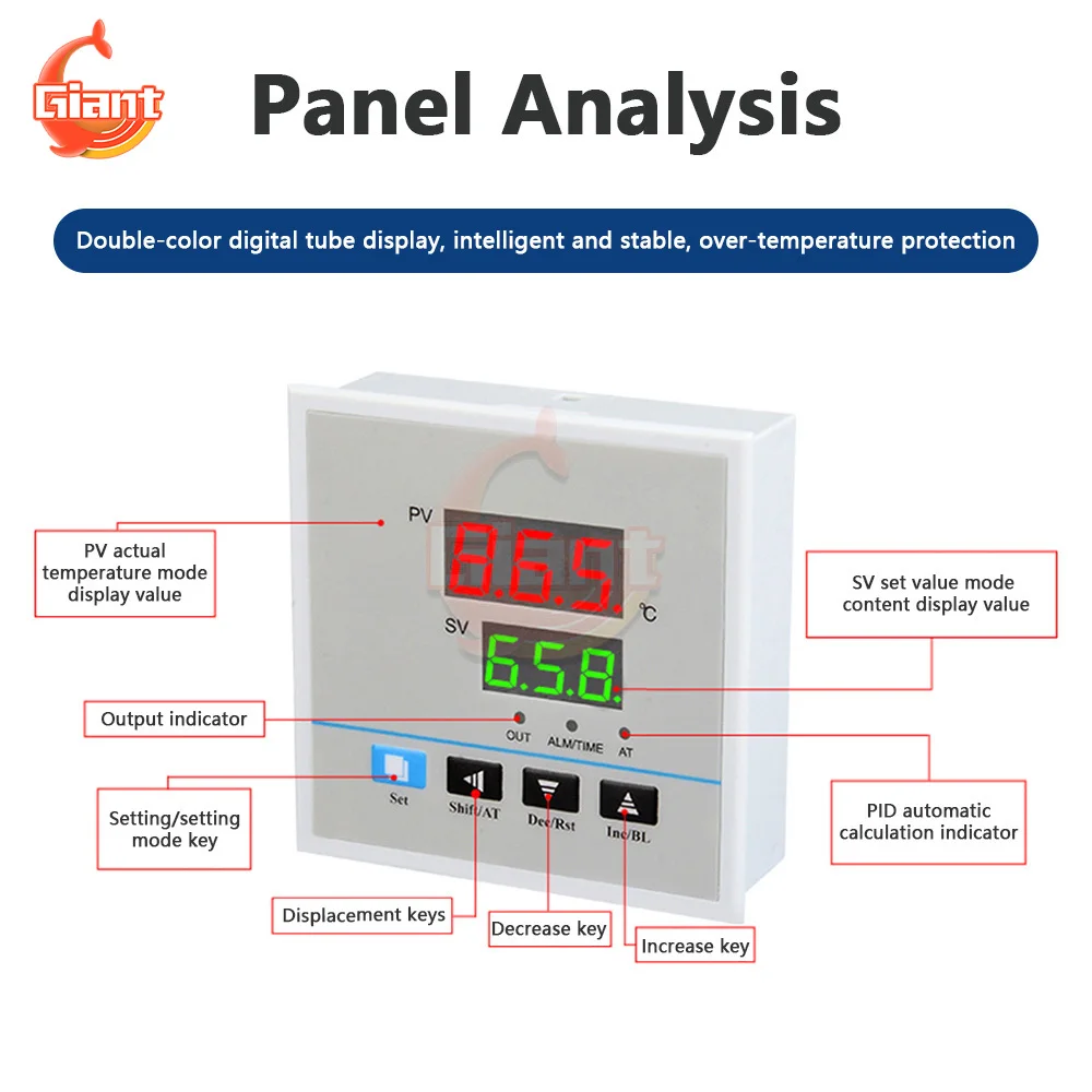 AC220V Digital Temperature Controller PID Adjustable Temperature Control Switch Timer Smart SSR Relay Thermostat 2023 Newest