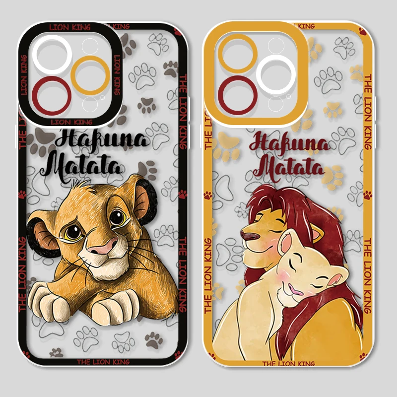 Cartoon The Lion King For Apple iPhone 15 14 13 12 11 X XR XS MAX 8 7 Pro Plus Angel Eyes Transparent Soft Phone Case Coque Capa