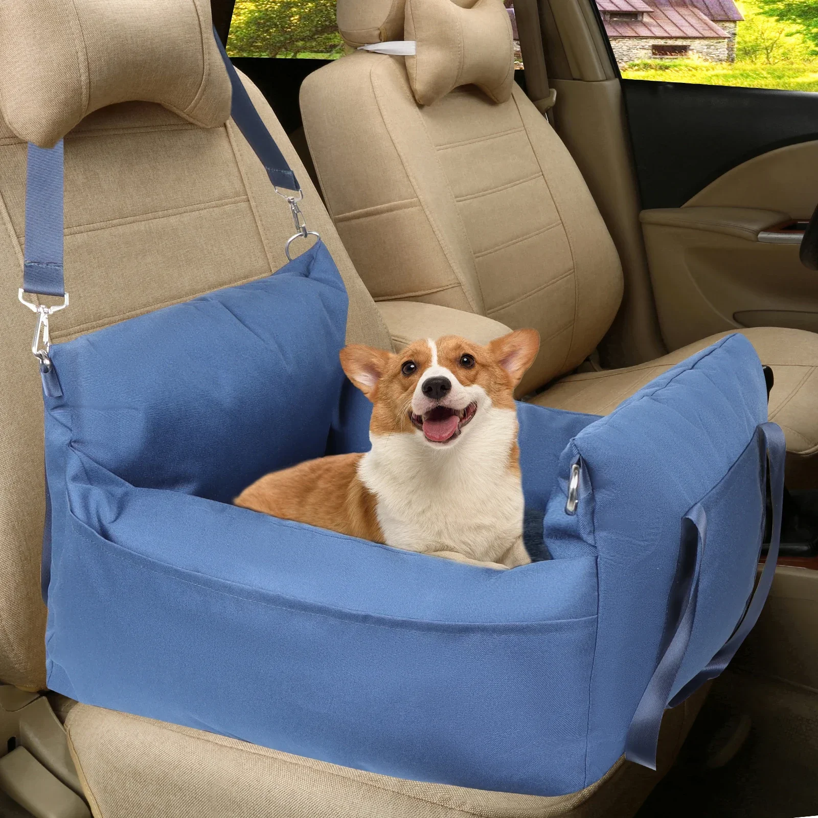 

Pet Car Seat Travel Safety Bed Detachable Dog Car Seat for Small Medium Dogs Washable Dogs Booster Seat Dog Sofa Cushion