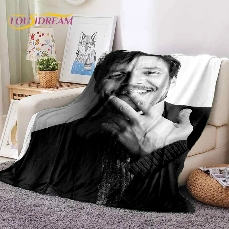 3D Jose Pedro Pascal Actor Star Soft Blankets,Keep Warm Throw Blanket Comfortable Blanket for Picnic Beds Sofa Home Bedroom Gift