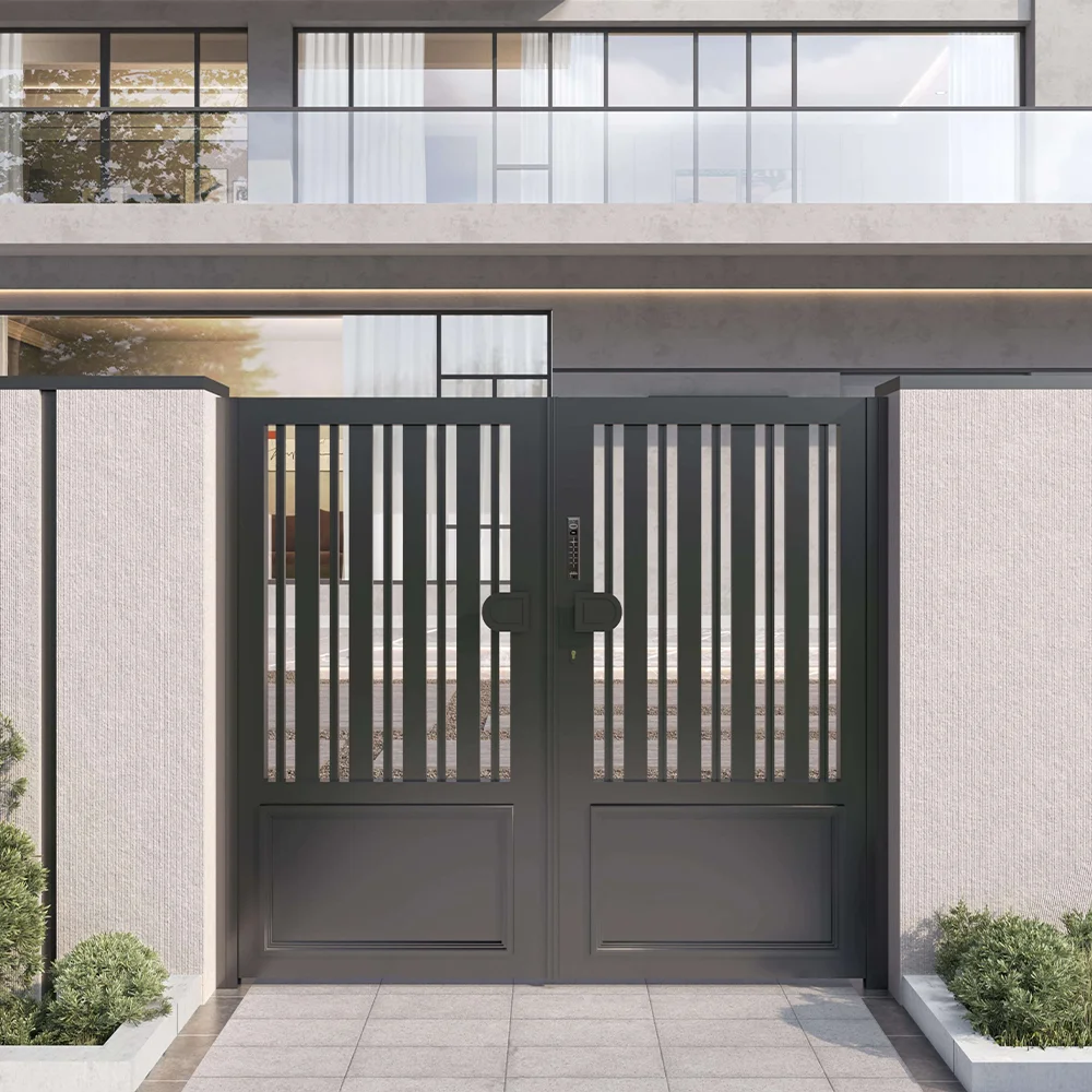 

Customization Villa Courtyard Gate Stainless Steel Aluminum Alloy Fire Prevention Postmodern Design