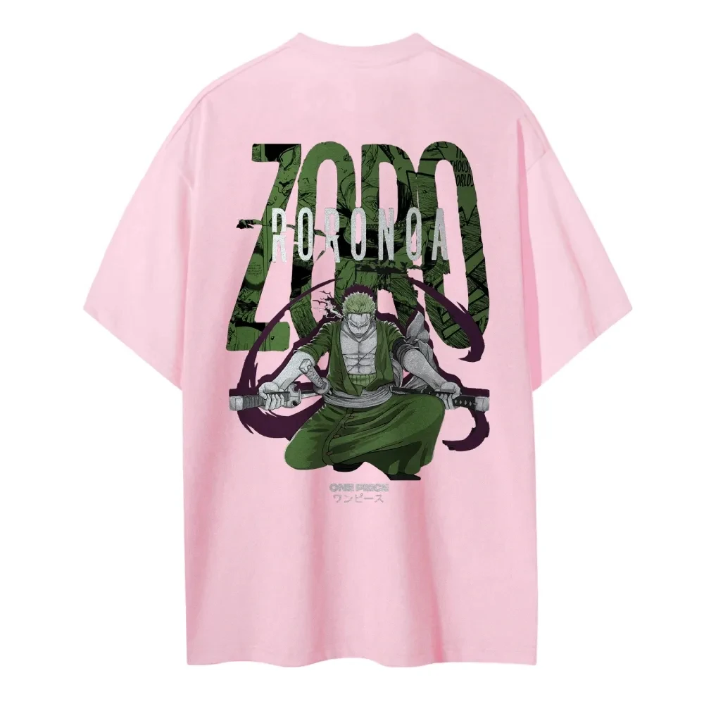 قطعة واحدة مشتقات الرسوم المتحركة رورونوا زورو مطبوعة القطن طاقم الرقبة التي شيرت الرجال الخريف جودة عالية عادية 2025 تتجه #4