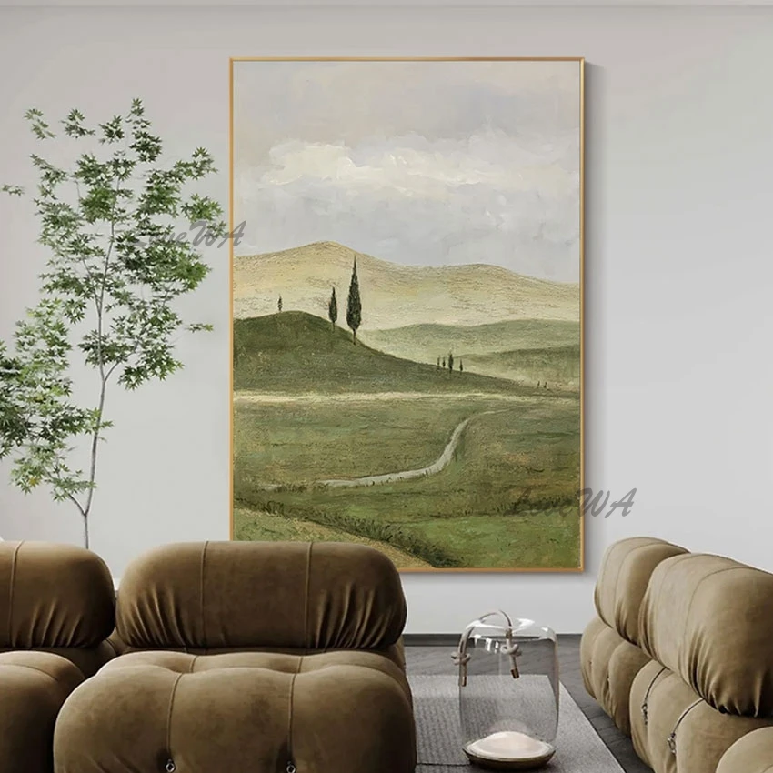 

Beautiful Grassland Natural Landscape Oil Painting Handmade High Quality Canvas Wall Pictures Home Designs Decorations Frameless