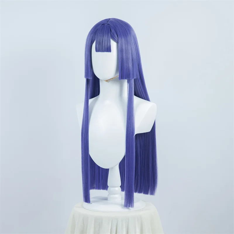 Peruka Cosplay Bhāo Huài Xīng Qióng Tiě Dào Pèi Lā, fioletowe długie proste włosy, realistyczna skóra głowy, Cosplay