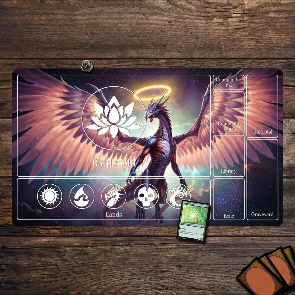 

Magic Playmat card gaming mat with zone Digital art fantasy Dragon mtg playmat Desk Mat gamer expansion mousepad office pad