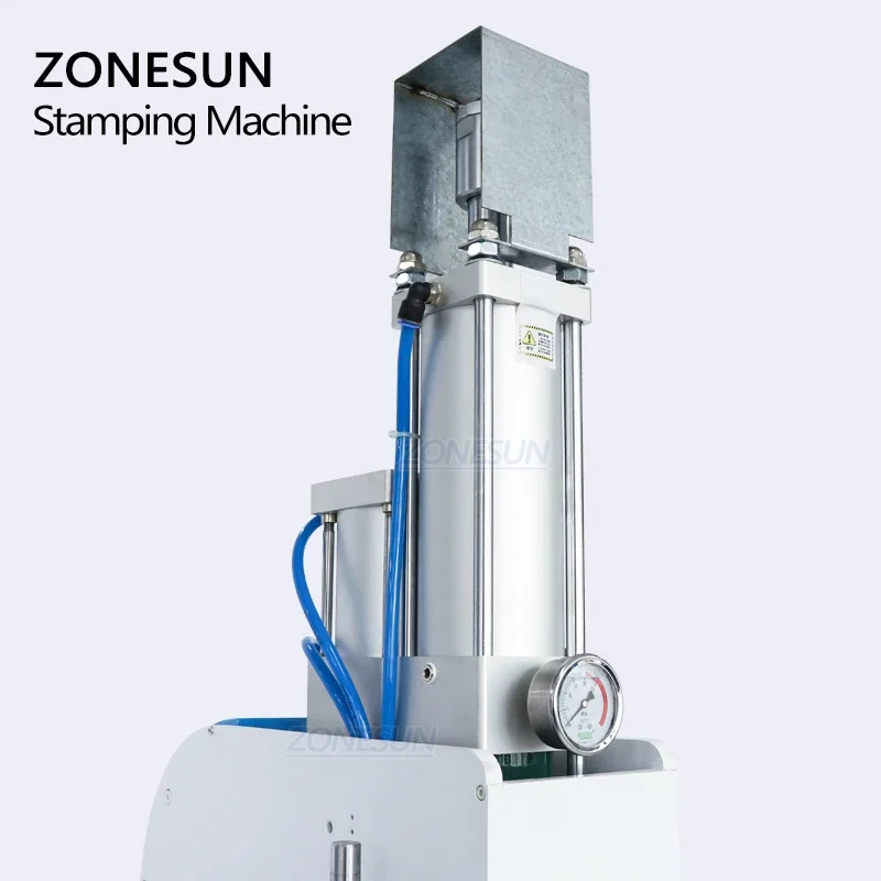 ZONESUN ZS-819SK Pneumatische automatische Kunststoffbox LOGO Leder Heißfolienprägung Rillen Prägemaschine Hitzepressmaschine