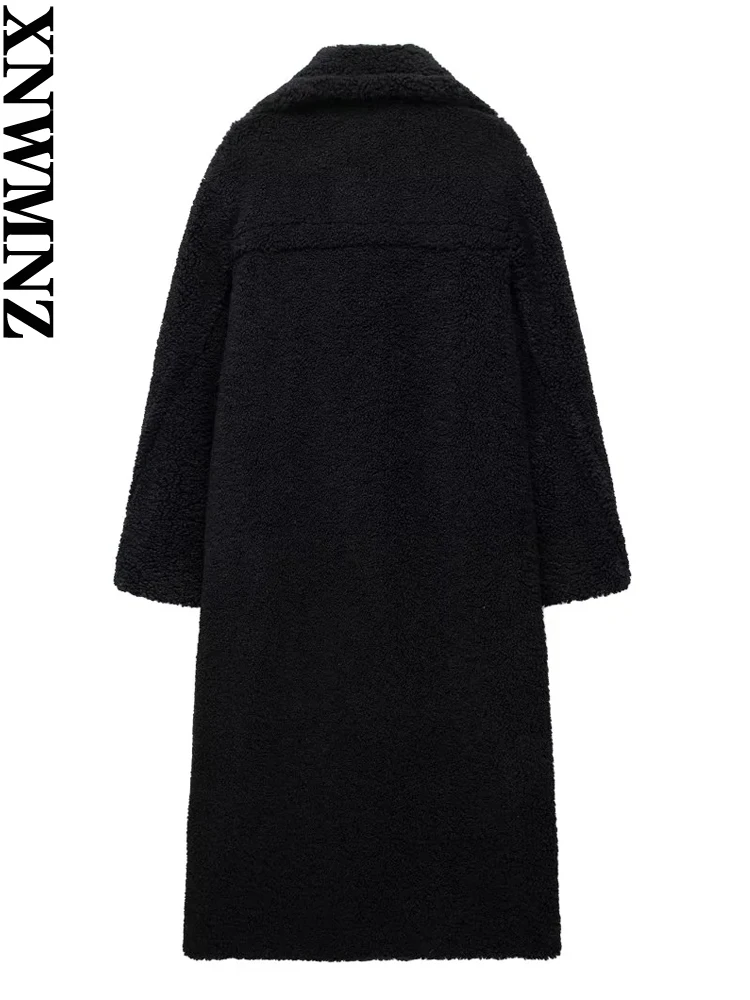 XNWMNZ-abrigo Extra largo con solapa para mujer, abrigo informal de manga larga con doble botonadura, versátil, elegante, a la moda, para invierno,