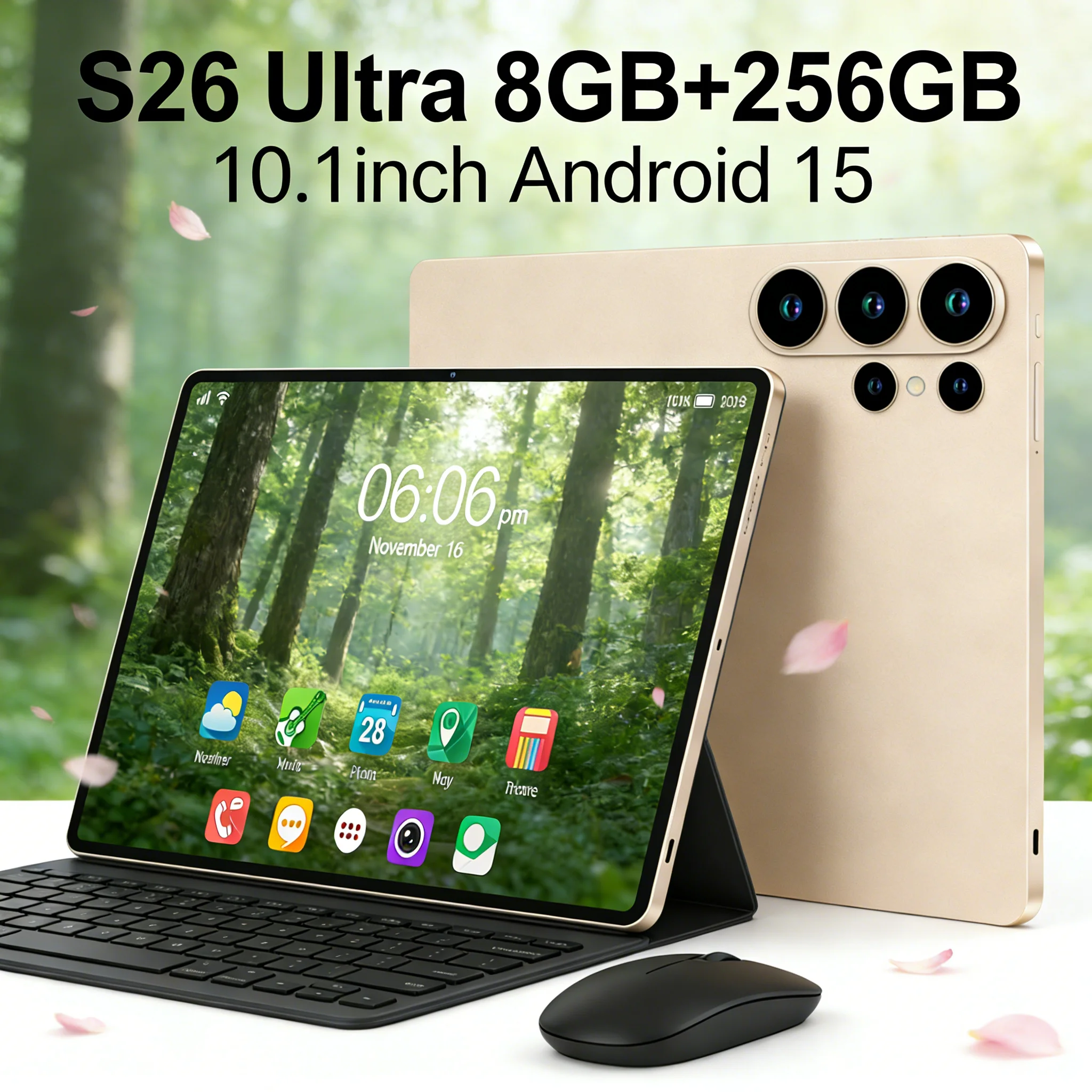 

8GB+256GB Android 15 Tablet, 4000mAh Battery & HD Camera, Portable Android Tablet for Work & Study