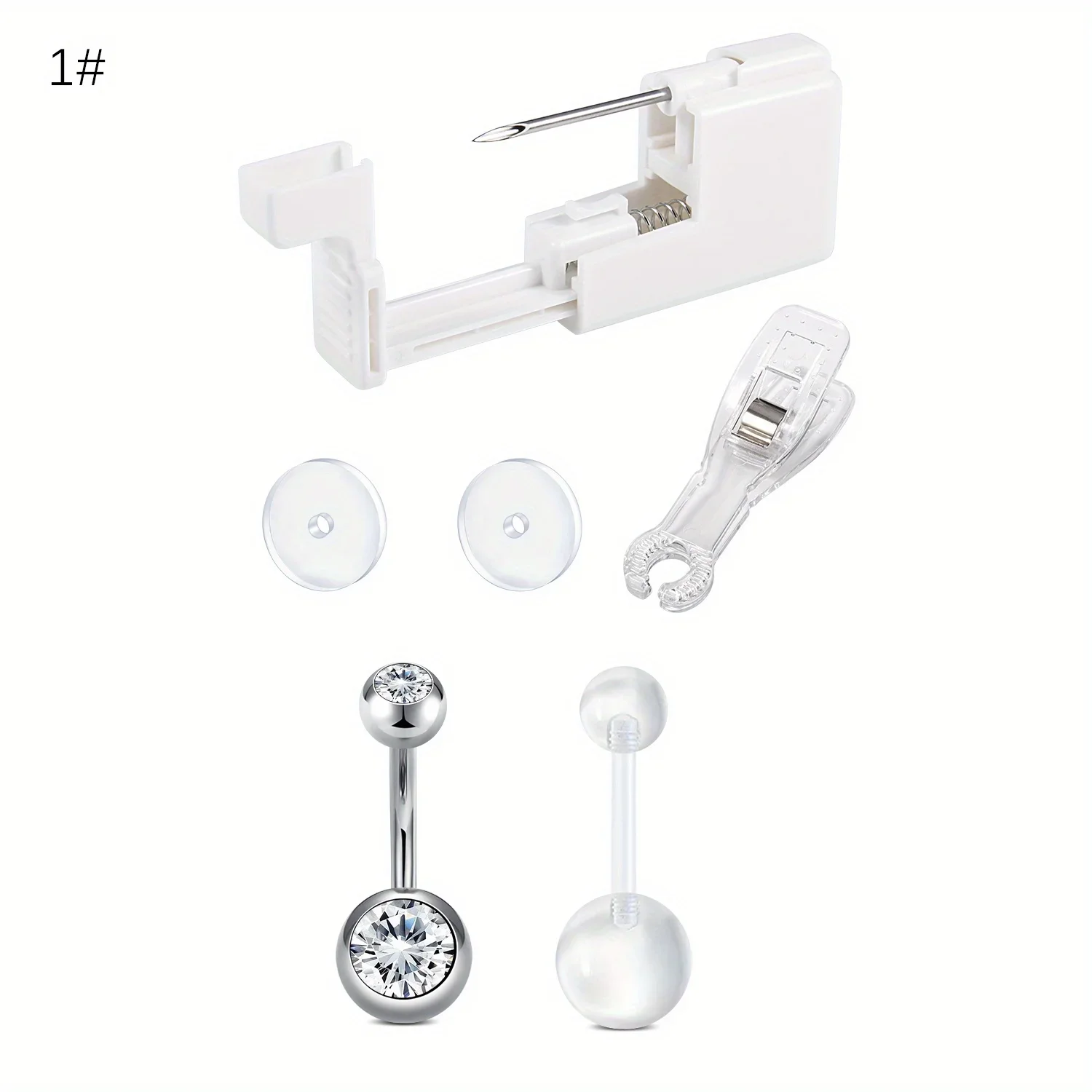 Belly Button Piercing Gun Kit, 6pcs Set