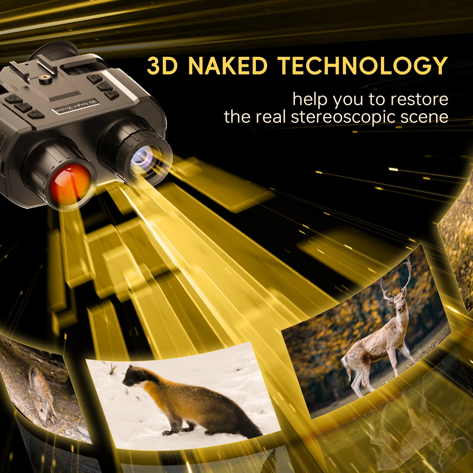 escopo infravermelho da visão noturna dos binóculos da caça 250m com capacete