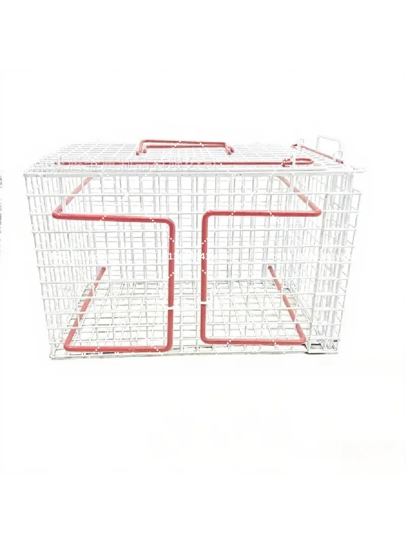 Portable Pet Control Squeeze Cage, Cat Dog Injection Restraint Cage for Veterinary Use