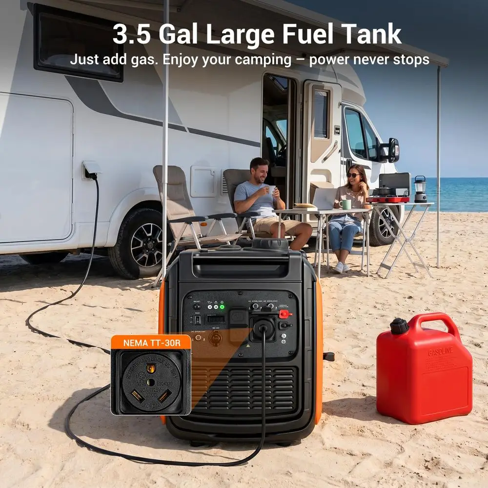 7000W Gas Inverter Generator, Portable Generator Quiet, Eco Mode