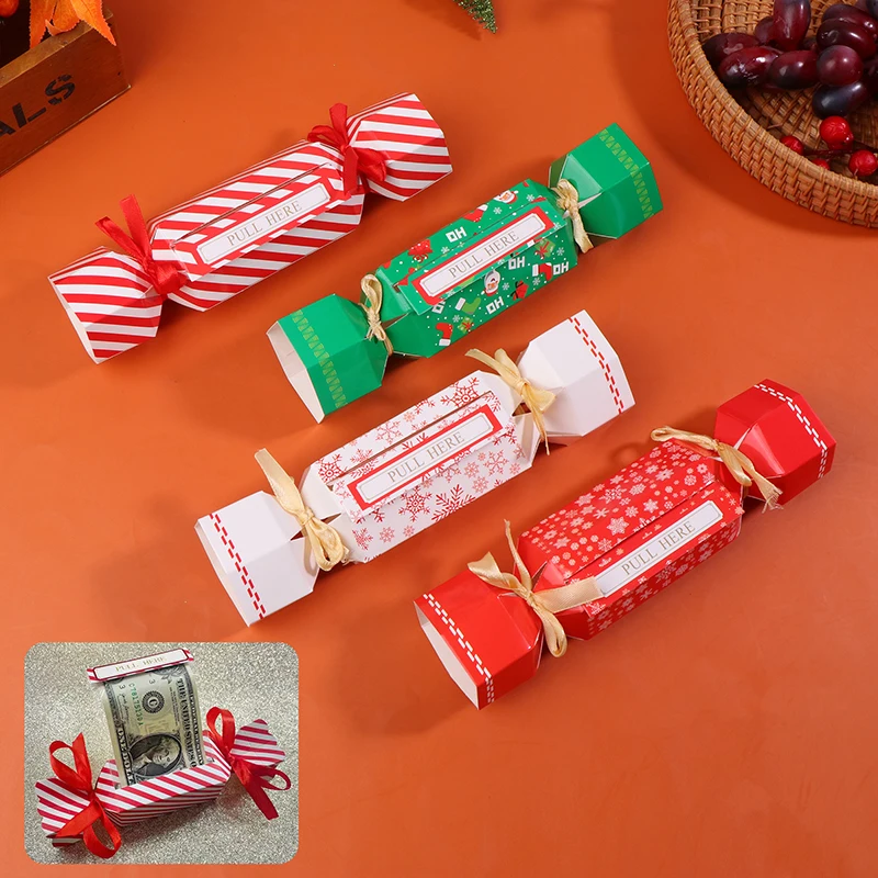 Christmas Surprise Money Pull Pouch,Christmas Money Holders For Cash,Money Box With Pull Out Christmas Card And Bags