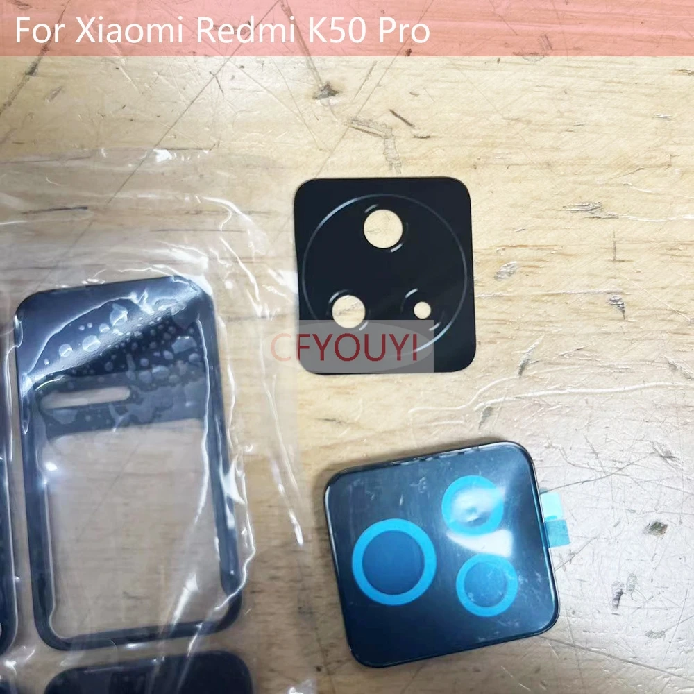 For Xiaomi Redmi K50 Pro Back Camera Lens Plate Frame with Adhesive Sticker Replacement Part