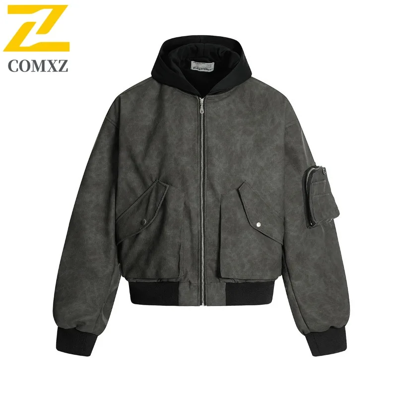 

COMXZ Men's Man Clothes Jackets High-Quality Hooded Vibe Travel Trip Valley Jackets Weekend Camping Breathable Feature Jackets