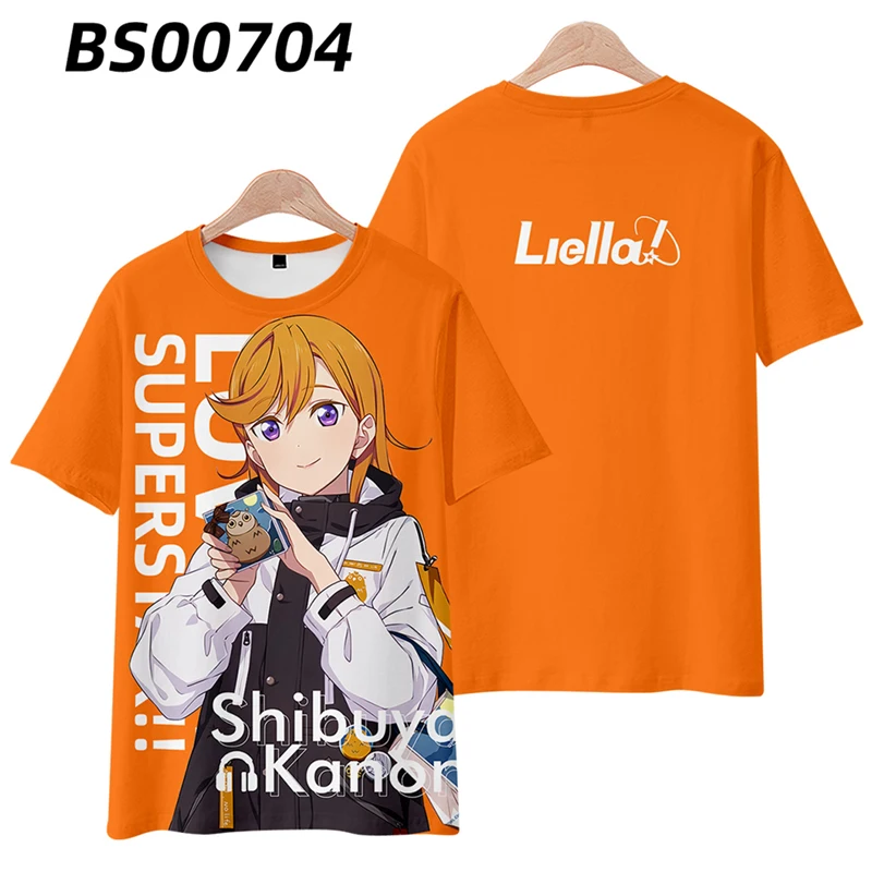 Anime Lovelive Smile Star 3D T Shirt pour hommes et femmes, T-shirt drôle à manches courtes, Économie graphiques, Streetwear Cosplay Costume, Mode estivale