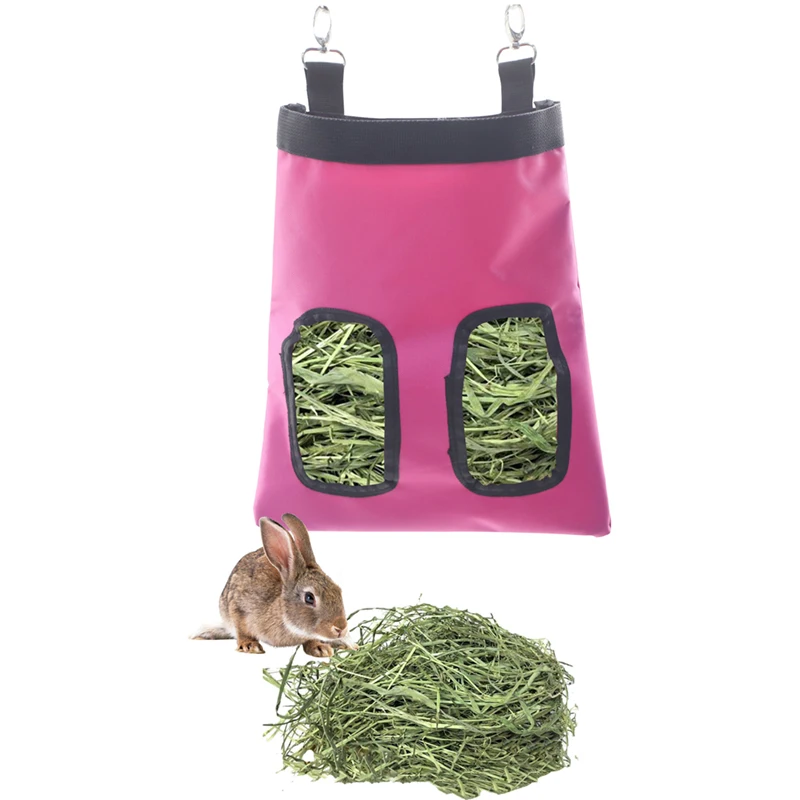 2/4 Holes Hanging Hay Bag for Bunny Guinea Pigs Small Animal Feeder Rabbit Food Dispensers Bag Cage Accessories Pet Feeding Bag