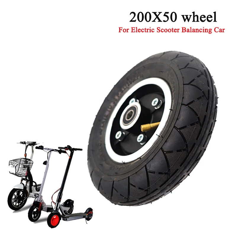 

200x50 SOILD WHEEL FOR Electric Scooter Tyre With Wheel Hub 8" Scooter Tyre Aluminium Alloy Wheel Electric Vehicle
