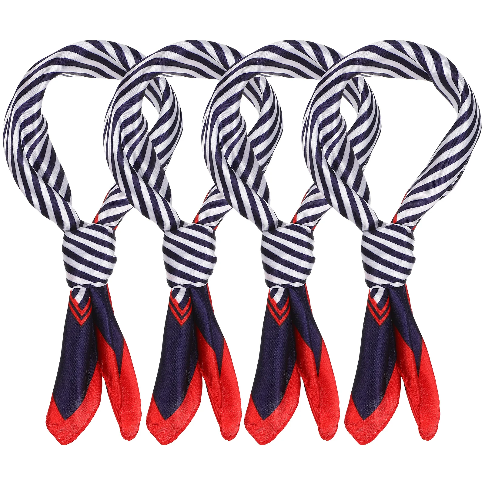 4 stuks kleine vierkante sjaal 50 cm rode strepen damesaccessoires zijde polyester nekhaar professioneel casual