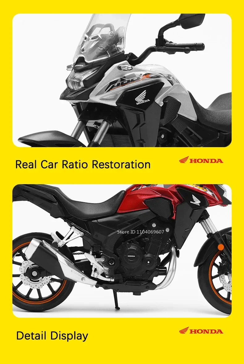 1:12 ‌ Honda ‌ CB400X Spielzeug-Motorradmodelle, Legierung, Druckguss, BMW R1250GS, Stoßdämpfung, Vorderrad, Lenkung, Sammlung, Motorräder – Detail 7