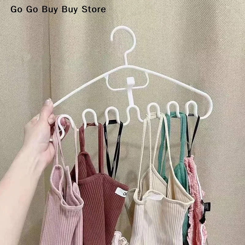 10Pcs Space-saving Wave Shape Clothes Hanger Multi Slot Non Slip Hanging Rack For Bra Underwear Tank Top Storage