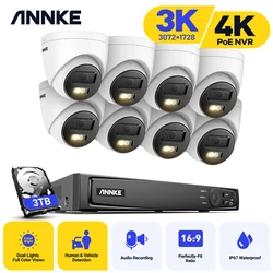 Annke 8CH 8MP NVR Dual Light Audio Fixed Bullet Camera Human Vehicle Detection HD IP Security Camera Poe CCTV Video Surveillance