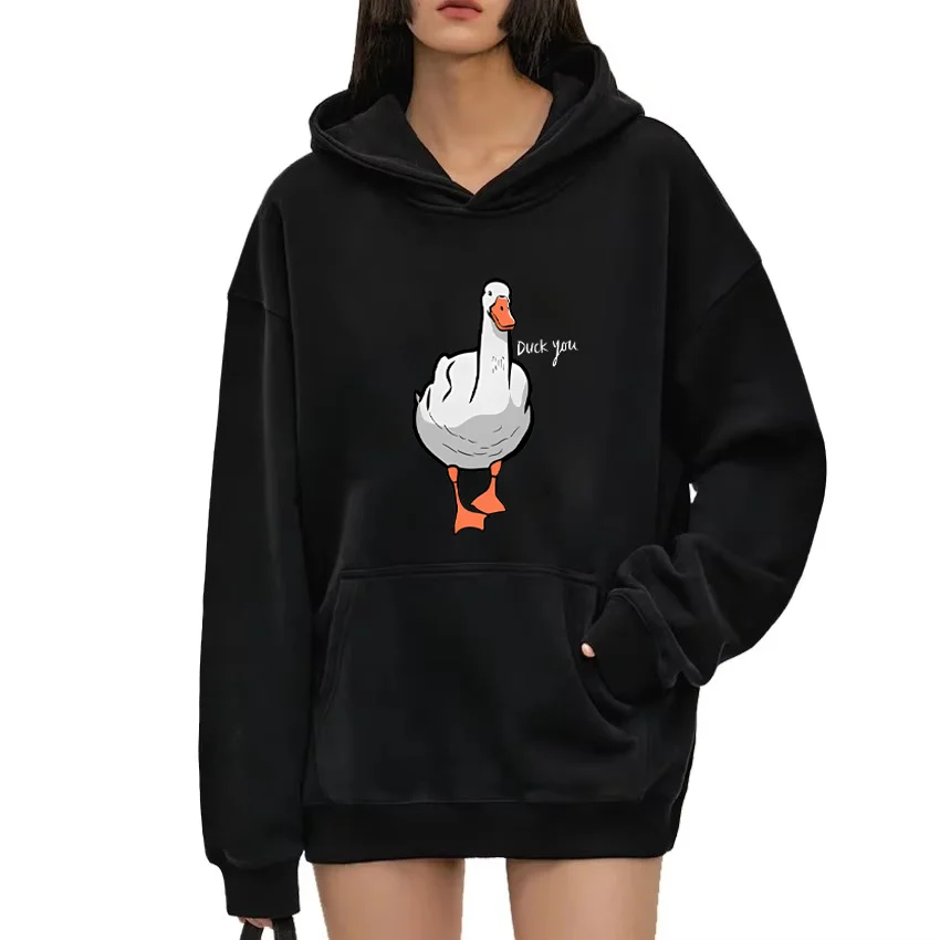 

Funny Duck You Print 2025 Casual Hoodie Men's Women's Fashion Long sleeve pullover Harajuku Fleece Hoodies Hip Hop Sweatshirts