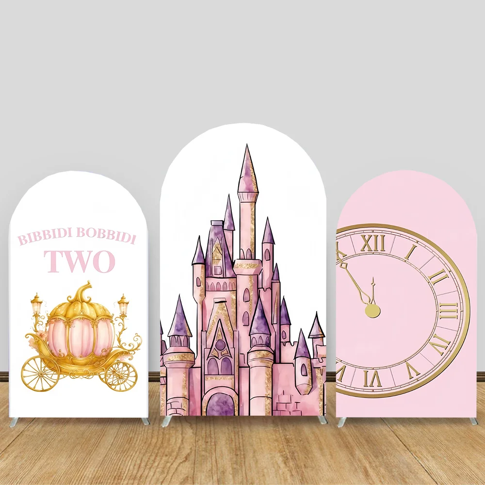 Castle Princess Arch Background Cover Girl Birthday Party Pink Castle Photo Background Photography Baby Shower Supplies