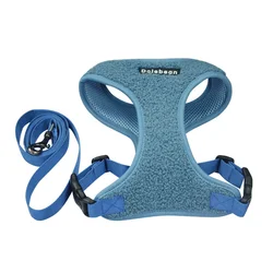 Freedom No Pull Luxury Step In Comfortable Warm Teddy Velvet Pet Dog Lead Collar Harness Set With Leash