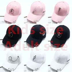 Children cute dad hat Metal ring hip hop snapback hats for boy Girls kids Cotton baseball cap