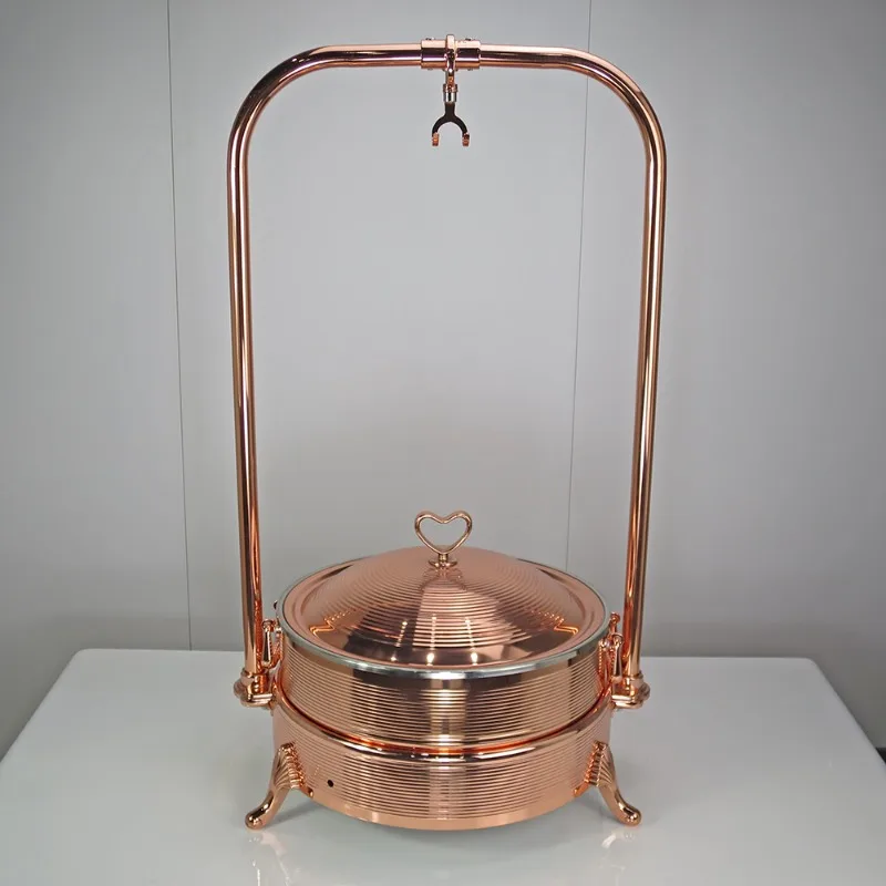 Luxury stainless steel 304 hot pot food warmer for catering with hanging lids