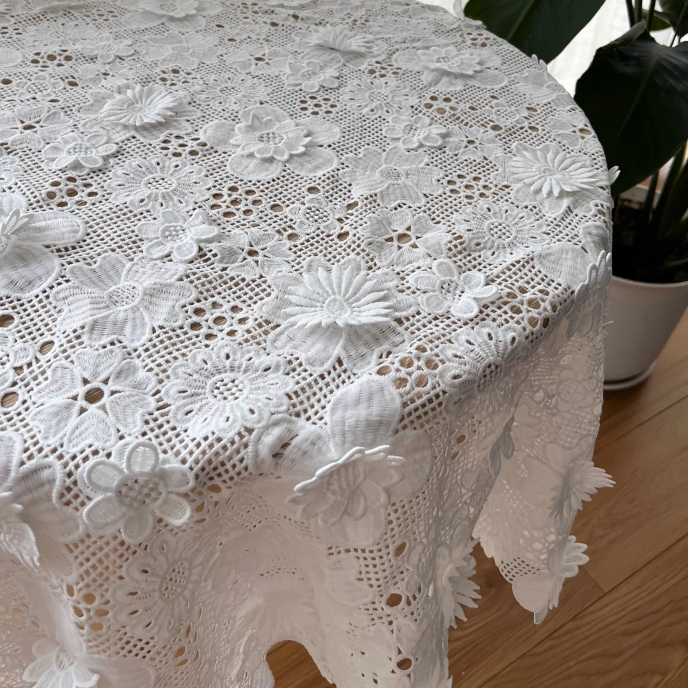 قماش دانتيل مطرز ثلاثي الأبعاد أنيق لفساتين الزفاف وقماش مصمم لتزيين المنزل بواسطة الفناء