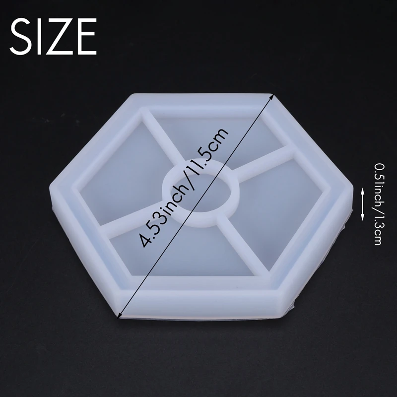 8 Pack Hexagon Silicone Coaster Molds Silicone Resin Mold, Epoxy Molds For Casting With Resin, Concrete, Cement