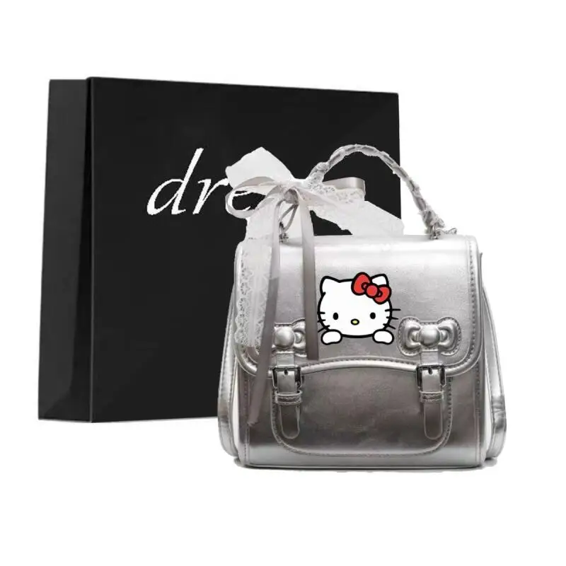 

Маленький рюкзак в академическом стиле Sanrio, модный рюкзак Hello Kitty, корейская версия, милая простая универсальная модная текстурная сумка