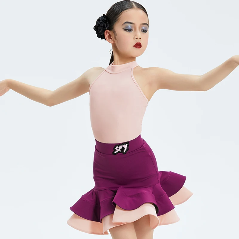 Summer Children'S Latin Dance Professional Clothes Kids Ballroom Dance Dresses Girls Latin Dance Costume Stage Wear XS6851