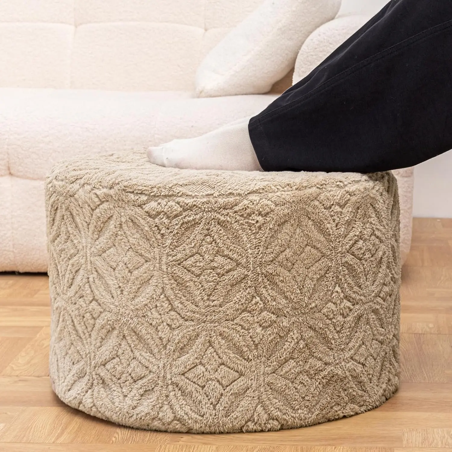 

Plush Multi-Functional Ottoman Pouf – Ergonomic Ottoman Foot Rest with Space-Saving Design, Perfect Under Desks, Couche