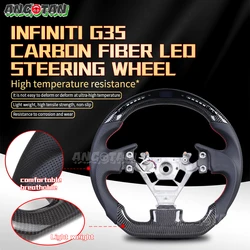 LED Carbon Fiber Fit For G35 Sedan 2003 2004 2005 2006 2007 Coupe Car Steering Wheel