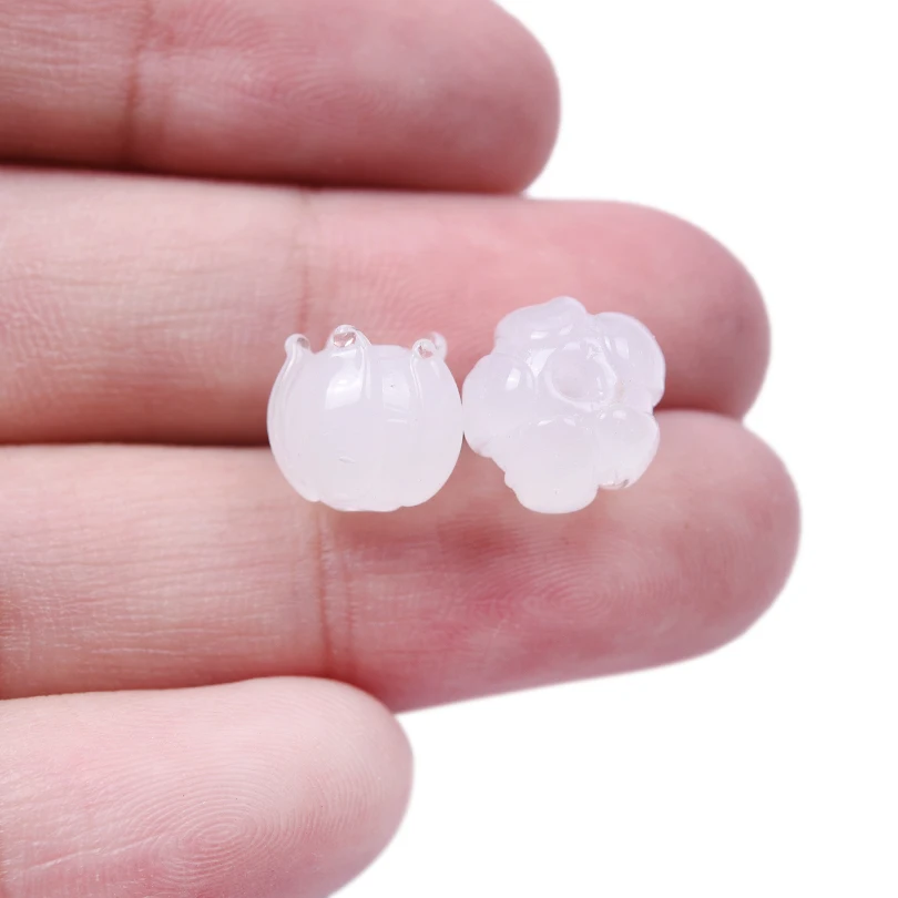 30 teile/los süße Blume Maiglöckchen Charm Anhänger für Schmuck herstellung liefert handgemachte Glas DIY Vintage Ohrringe Ergebnisse – Detail 3