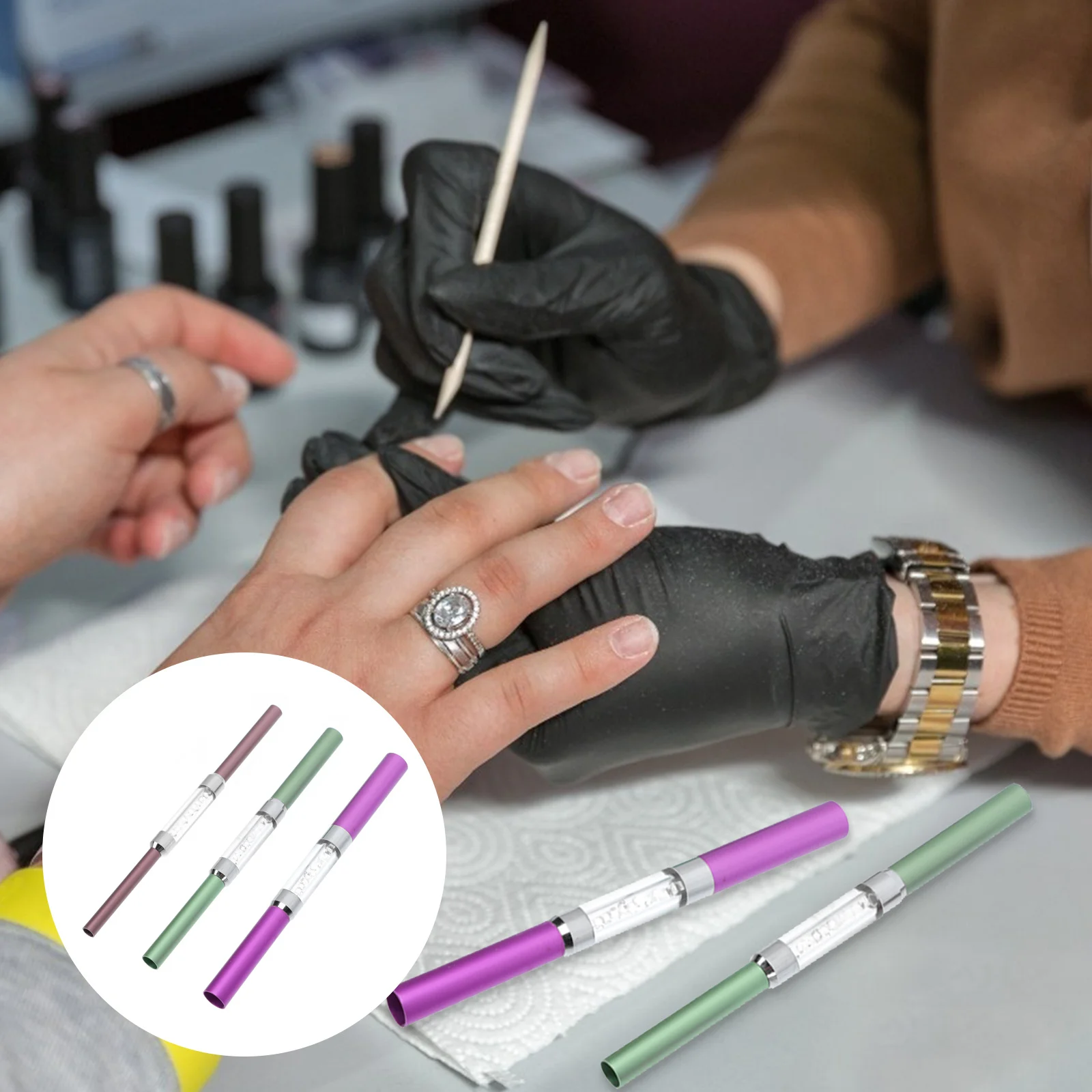 

3Pcs Aluminum Nail Shaping Rod Long-Lasting Nail Extension Tool Manicure DIY Manicure Tools Rod