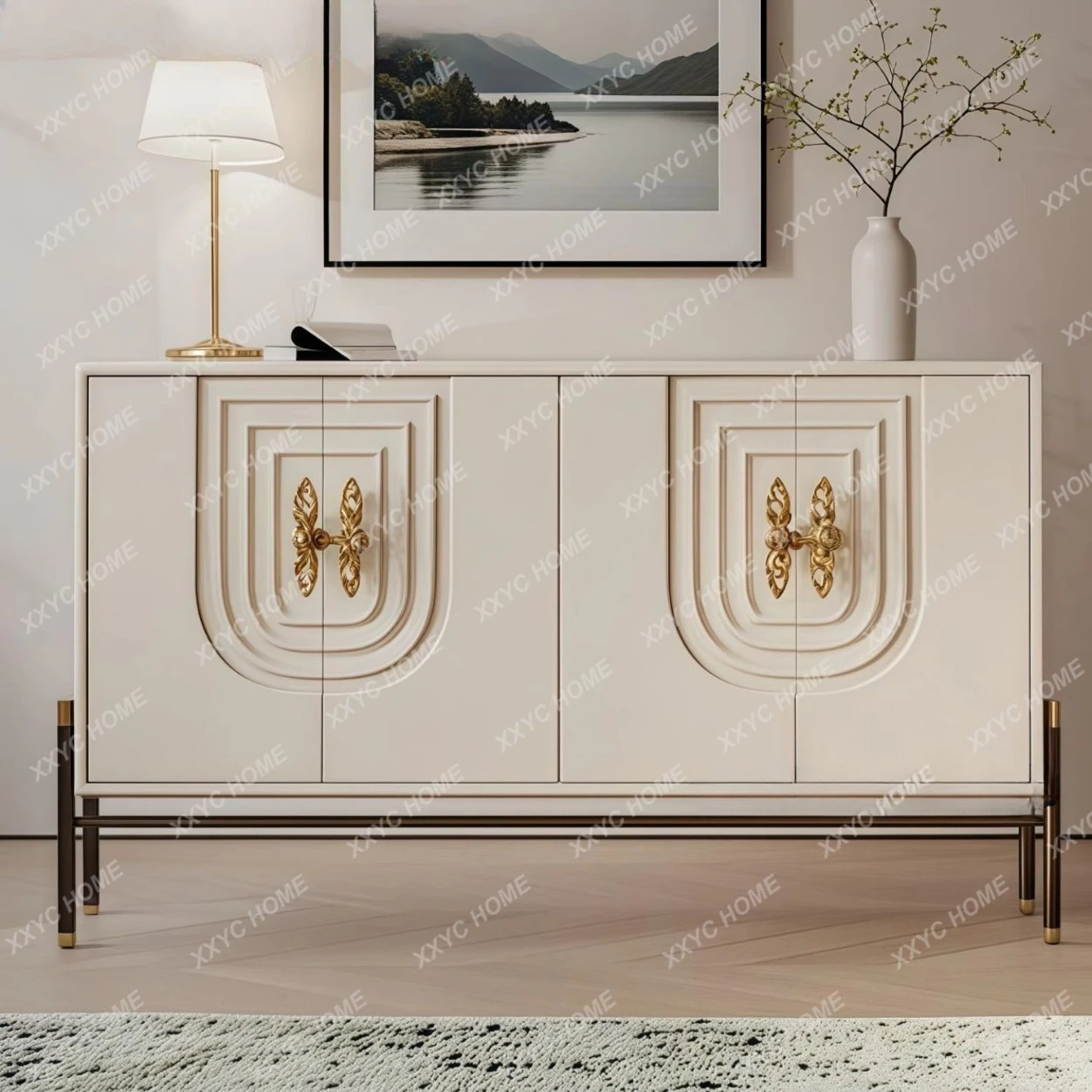 SS Minimalist paint, side cabinet, entrance cabinet, modern simple storage