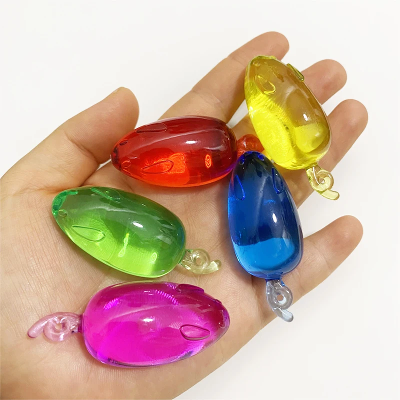 5 buah Model Mouse akrilik 55*23*18mm warna-warni untuk aksesori papan permainan