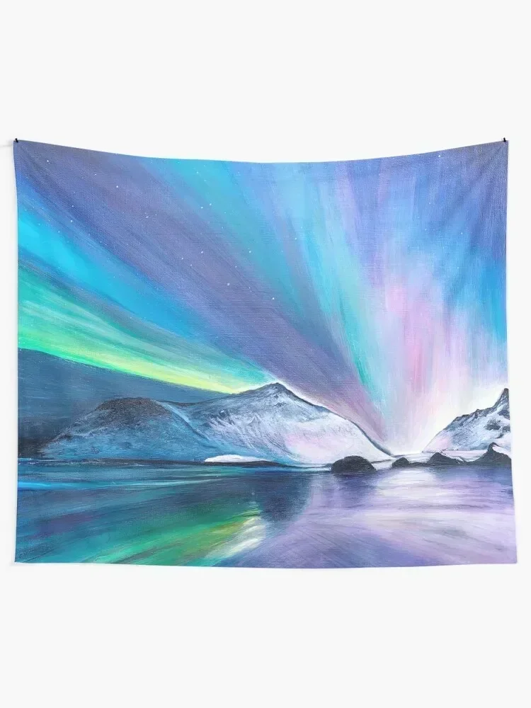 Northern Lights Acrylic painting by Linda Sholberg Tapestry Japanese Room Decor On The Wall Wall Hangings Decoration Tapestry