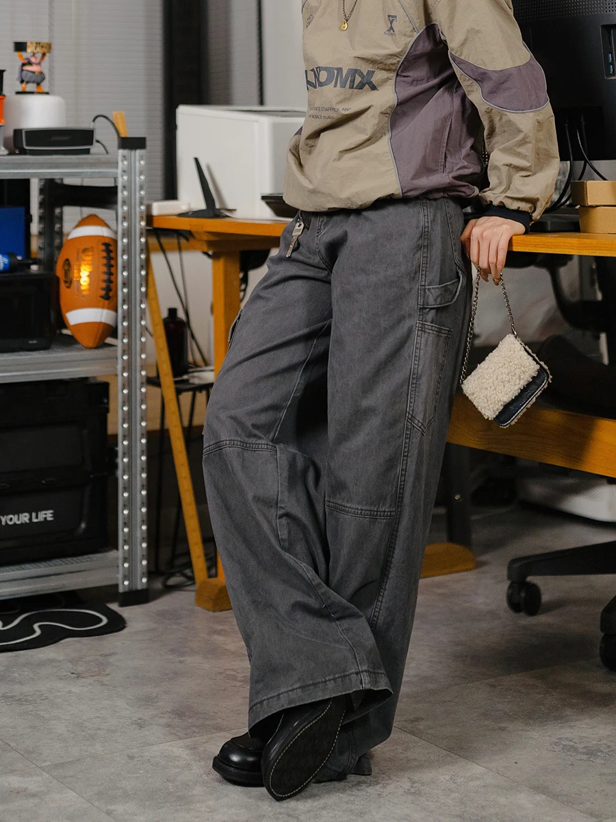 

Винтажные рабочие брюки DRINK LIFE с глубокими глазами, мужские и женские брюки длиной до пола, свободная посадка, повседневная одежда, молодежный Sle