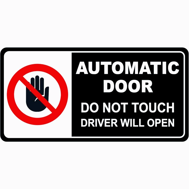Removable Waterproof PVC Warning Sticker 13cm Caution Automatic Door Do Not Touch Mark Decal For Door Surface