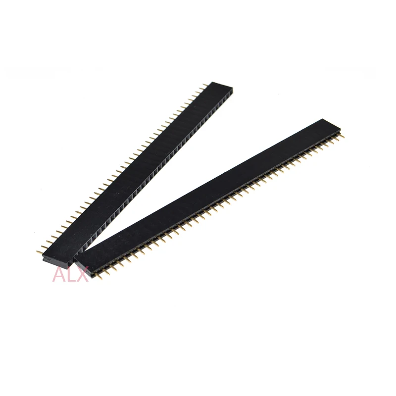 10pcs 1x40 Pin Single Row Straight Female Pin Header 2.54mm Pitch Strip Connector Socket 1*40 40p 40pin 40 Pin  For Pcb Arduino