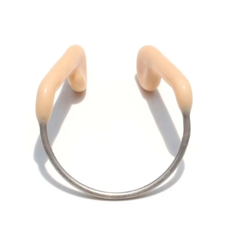 Durable No-Skid Soft Silicone Steel Wire Nose Clip for Swimming Diving Water Sports Nose Clip Skin Color Swimming Accessories