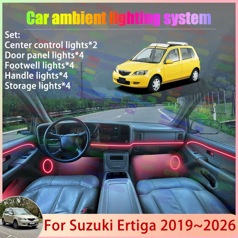 

For Mazda2 DY Demio 2003~2007 MK1 2004 2005 2006 2/18 in 1 Car Atmosphere Light Lamp RGB Shade Ensemble Streamer Atmosphere Set