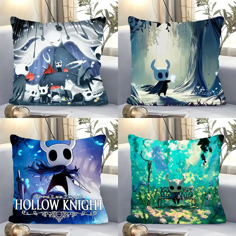 The H-Hollow K-Knight Adventure Game Pillow Case Fashion Square Pillowcase Bedroom Sofa Room Ins Decoration Leisure